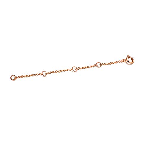 14K Rose Gold 3 Inch Necklace Chain Extender Dainty Durable Strong Removable Chain Extender for Gold Necklace Bracelet Jewelry