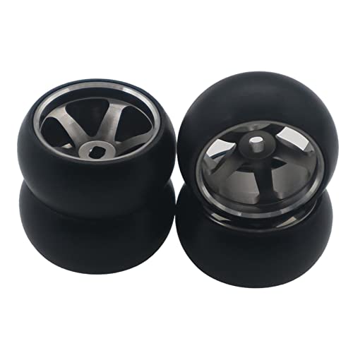 Colcolo RC Rubber Alloy Wheel Tires Set for WLtoys K969 K989 P929 1/28 Scale Hobby Model Upgrade Accessories - Titanium