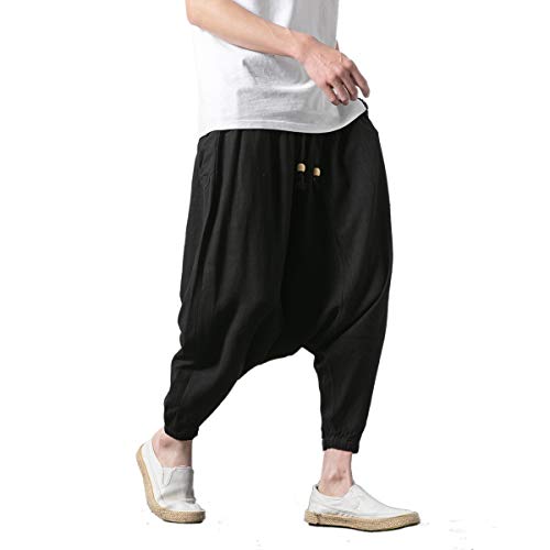 Seidarise Men's Harem Pants, Drop Crotch Pants, Genie Pants Plus Size Harem Jogge Balloon Yoga2