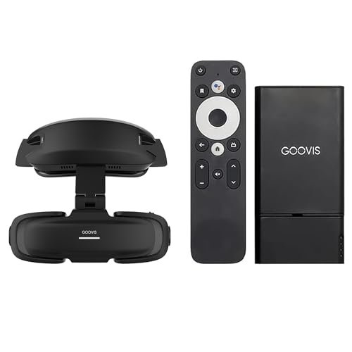 Goovis Art XR Head Mounted Display with D4H1 Media Player – 110'' FHD Micro-OLED Video Display, Lightweight & Compact, Unobstructed Vision, Works with PC/iPhone16/Android/Gaming Handhelds (Black)