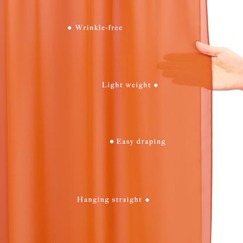 2 Panels Wedding Arch Draping Fabric 20Ft Length x 28" Width Orange Arch Drapes Chiffon Fabric Sheer Curtains Backdrop for Party Bridal Decorations Wedding Ceremony Ceiling Stage Reception Decor by Sunnyline - Used condition - Image 5