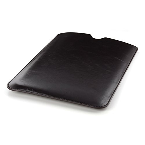 Dockem Executive Sleeve for MacBook Pro 13 (2016, 2017, 2018, 2019) & MacBook Air 13 Retina (2018 & 2019): Elegant Dark Brown Synthetic Leather Pouch Case, Slim, Simple, Professional Laptop Cover