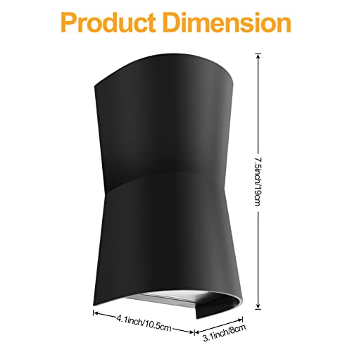 FUDESY Outdoor Wall Lights, Black Outside Up Down Wall Lamps - Image 2