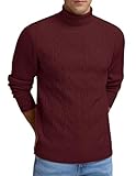 sailwind maglione da uomo lavorato a maglia a collo alto maglione casual morbido pullover maglioni, rosso vinaccia, xl