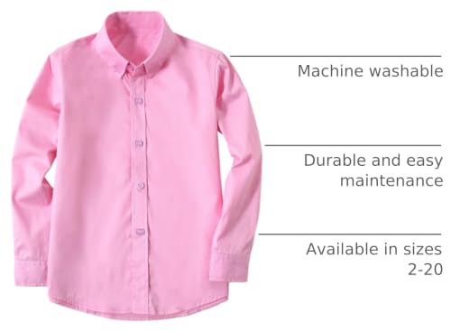 Image of DHTS Boys' Dress Shirts Toddle Boy Long Sleeve Uniform Shirt for Kids