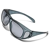 [Zealot(ジーロット)] ZEOG01LNV 明るく見えて 眩しくない 日本製 曇りにくい 偏光 レンズ 14色 オーバーグラス サングラス 眼鏡の上から uvカット ブルーライトカット 運転用 ZE-OG01L ネービー