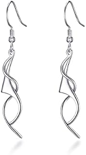 Sterling Silver Spiral Drop Earrings