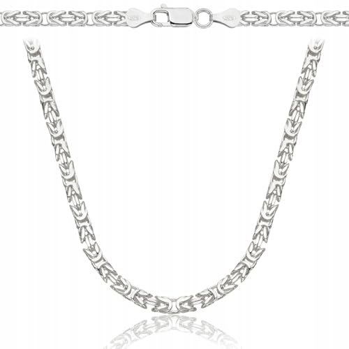 Cadena bizantina de plata 925 para hombre collar macizo de calidad italiana de 4.5 mm