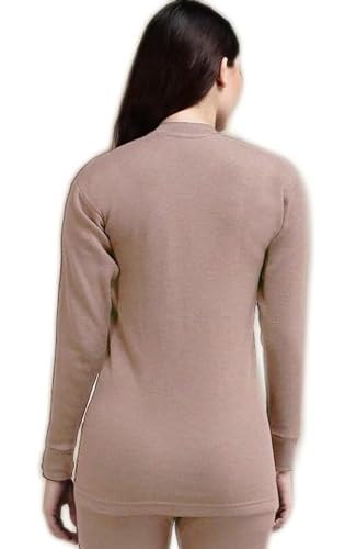 Image of Alfa Women's V-Neck Full Sleeves Thermal Top | Soft Cotton Winter Wear Inner Top for Cold Weather Protection