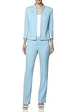 Anne Klein Women's Cropped Stand Collar Jacket, Siren Blue, 10