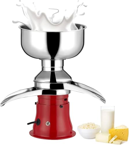 Memykoy Separador de Crema de Leche Fresca eléctrico de Acero Inoxidable 304, Separador de Crema y Mantequilla, centrífugo para Cabras y Vacas, Convierte la Leche cruda Entera en Leche descremada.