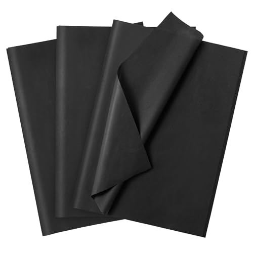 Image of 120 Sheets 20 inchX14 inch Black Tissue Paper for Gift Bags Wrapping, Art Tissue Paper Bulk for Weddings Birthday Party Crafts Decoration