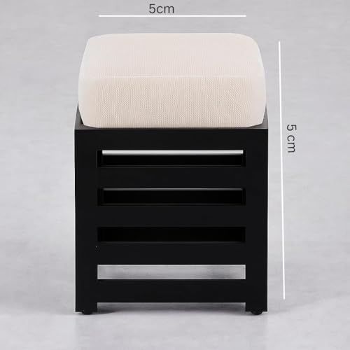 Image of Wooden Ottoman Stool with Seat | Modern Square Footrest for Living Room Bedroom | Solid Wood. Toy