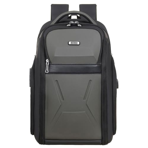 Mochila Executiva Masculina Impermeável com Cadeado de Combinação e Porta USB - Mochila para Notebook até 17.3' com Design Rígido, Grande Capacidade e Proteção Antifurto para Viagens e Trabalho