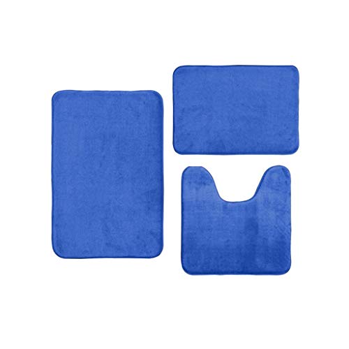 SmallYin Memory Foam Teppich Bodenmatte Bad Rutschfester 3-Teiliges Set, KorallenvliestüRmatte, rutschfeste Matte, Maschinenwaschbar,rutschfest super saugfähig Cover