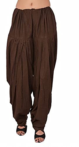 Selection Patiala Salwar, Harem Pants, Yoga Pilates Pants 100% Cotton Free Style (Brown)