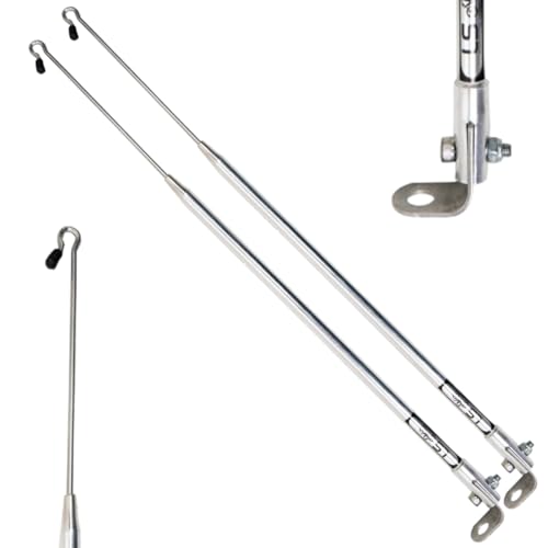 Kit 2 Antena Corta Pipa Linha Anti Cerol Fio Retrovisor 2 Estágios Retrátil Moto Proteção Segurança Cromada