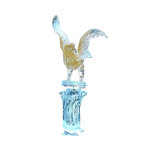 YourMurano - Murano Glass Gold Falcon Sculpture, Original Handmade Glass