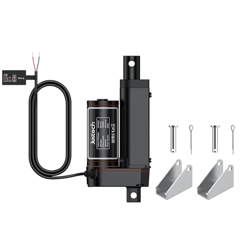 Justech Actuador Lineal 1500N 50mm,12V Motor Actuador Lineal,Impermeable IP65,Aleación de Aluminio para Sistema Automático de Apertura,Seguidor Solar para Paneles,Elevador de Cama etc