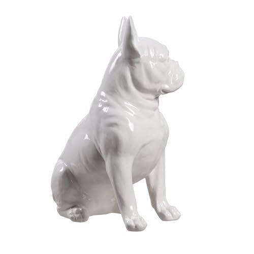 Estatua Bulldog Francés Blanca 25 cm Decoración Interior miniatura 6