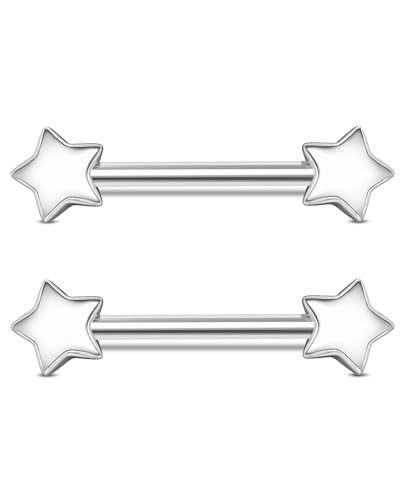 Jewseen 14G Dainty Star Nipple Rings Surgical Steel Nipple Piercing Jewelry Gold Nipple Ring Nipple Barbell Nipple Piercing Nipple Jewelry