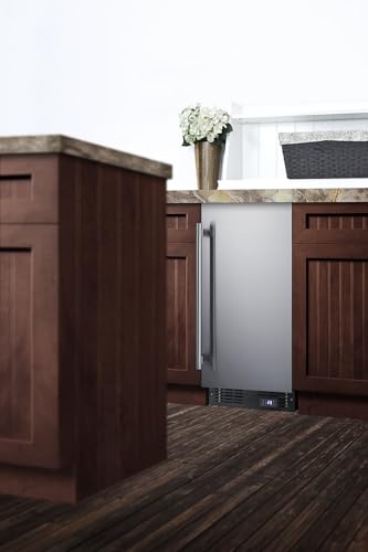 Summit SCFF1533BSS Cabinet Freezer with 2.45 cu. ft. Total Capacity Frost Free Operation Adjustable Chrome Shelves Sabbath Mode Setting and 100% CFC Free in Stainless Steel (Right Hinge on Fridge.com