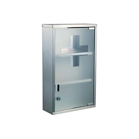 HS-Lighting Medizinschrank Arzneischrank Hausapotheke, Edelstahl abschließbar Medikamentenschrank Erste Hilfe Schrank Cover