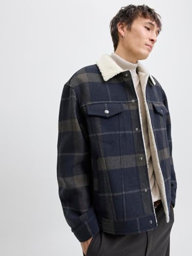 JACK & JONES Herren Jprblutexas Wool Blend Trucker Jacket Sn, Dark Navy, xx_l – Ansicht 6