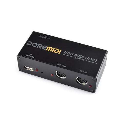 Daconovo DOREMiDi 高速 USB MIDI ホスト ボックス 1 入力 1 出力 16 チャンネル MIDI ボックス MIDI キーボード エレクトリック ブロウ チューブ エレクトリック ドラムに適用 USB から MIDI へのコンバーター MIDI インターフェイスのサムネイル