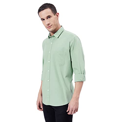 Image of Ben Martin Men's Cotton Regular Collar Shirt with Chest Pocket || Classic Collar, Slim Fit, Casual & Formal Wear || Soft & Breathable Fabric || Full Sleeve Shirt for Men
