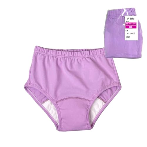 失禁 尿漏れ パンツ 失禁ショーツ 女性 レディース 吸水 尿漏れパッド 失禁用 尿失禁 下着 吸収量100cc 尿もれ対策 失禁ショーツ (パープル1枚, 3L(90p〜110p))