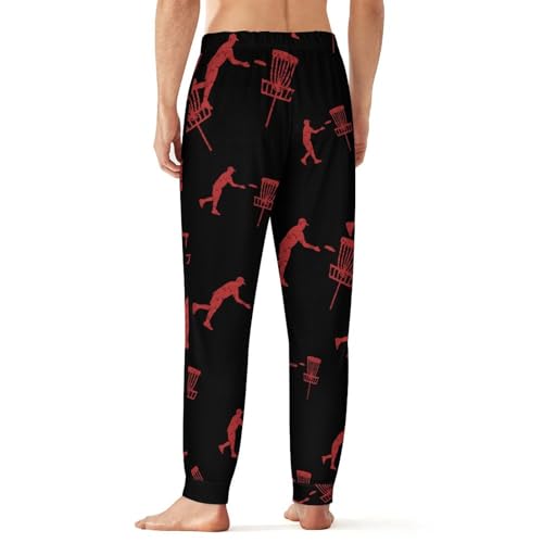Disc Golf Icon Basket Pajamas for Men Lightweight Pjs Sleepwear Soft Sleep Lounge Pant with Elastic Waistband2