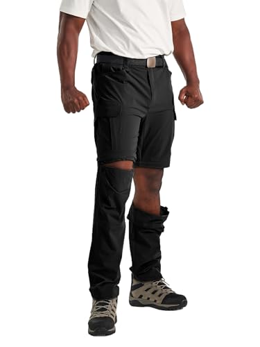 Flyplus Herren Zip Off Wanderhose Abnehmbar Trekkinghose Leichte Outdoor Cargohose, Wasserdicht, Schnelltrocknend, Taktisch, Mit Mehreren Taschen, für Outdoor, Angeln, Safari