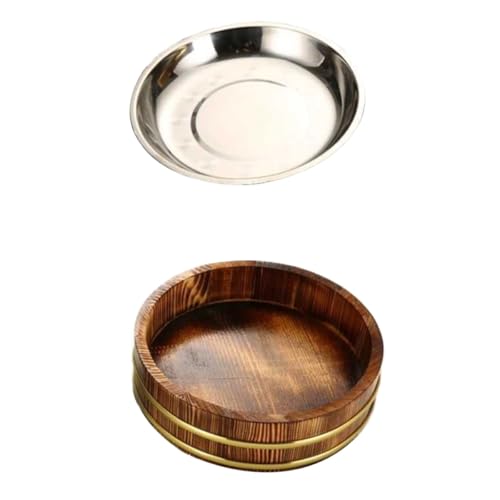 Plato bandeja sushi de acero inoxidable SHINEOFI 24 cm miniatura 1