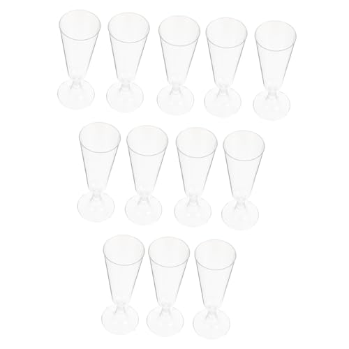 EPIGEIST 12個 使い捨て透明シャンパングラス 厚手プラスチック製変形しにくい環境配慮パーティー用カクテルゴブレットバー向け