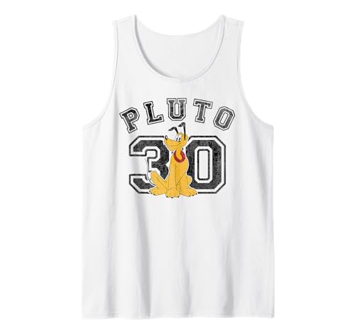 Disney Pluto camiseta de tirantes con retrato gráfico estilo varsity