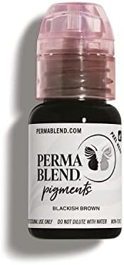 Perma Blend, Blackish Brown - High Opacity Pigment for Eyebrows & Eyeliner - Permanent, Vegan, Tattoo Makeup - Cool Toned Brow Color, Cruelty Free (0.5 Oz)