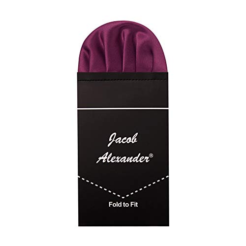 Jacob Alexander Men's Pre-Folded Puff Pocket Square Handkerchief - Burgundy