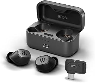 EPOS GTW 270 Wireless Hybrid Gaming Bluetooth In-Ear Headphones, USB-C Dongle, Noise Reducing, Closed Design, Dual Microphones, Ergonomic, IPX 5 Waterproof, Charger, 20 h Playtime