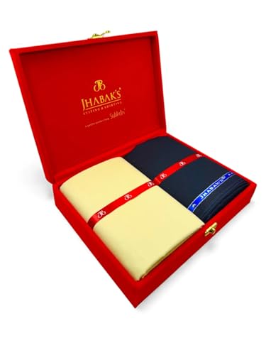 Image of JHABAK'S Unstitched Cotton Blend Solid Shirt & Trouser Fabric - 2.25 m Shirt Cloth - 1.20 m Pant Piece