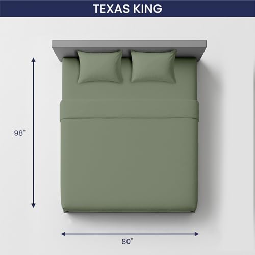 Image of SGI Bedding 80 inchx98 inch 4 Pc Texas King Sheet Set 600 TC 12 inch Deep, Moss