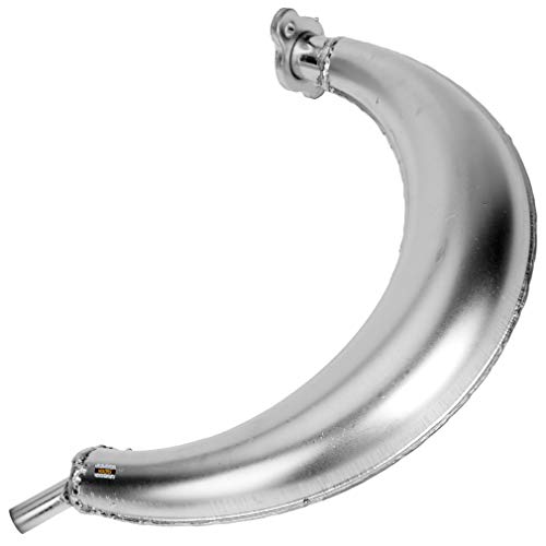 HIAORS Chrome Half Moon Muffler Exhaust Pipe for 49cc 50cc 60cc 66cc 80cc Motorized Bicycle Bike 2 Stroke Bike Gas Engine Motor Parts