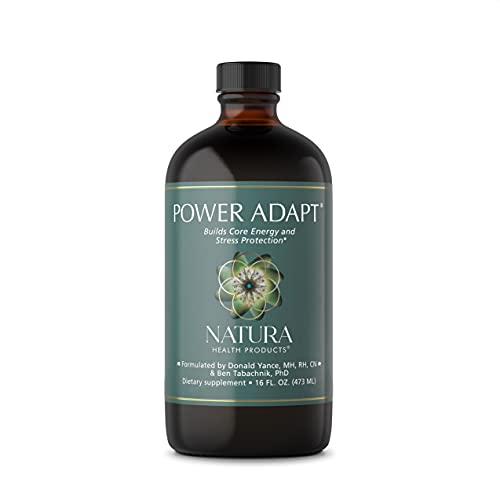 Power Adapt Energy and Stress Relief Supplement by Natura Health Products - Natural Herbal Extracts to Increase Stamina, Build Strength, and Promote Stress Protection - 16 Fluid Ounces