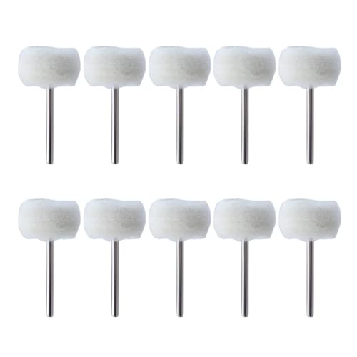 GYQIZSS 5-50 Uds Mini cabezal de pulido de lana vástago de 3mm rueda pulidora cepillo de pulido cepillo abrasivo giratorio herramientas de pulido y pulido a mano