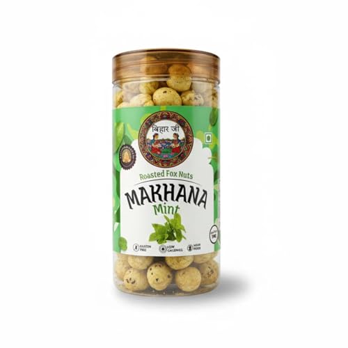 Image of BiharJi Peri Peri and Mint Pudina Makhana Combo Pack Of 2 Each Pack 78g I The Chill & Grill Duo,Roasted Makhana Duo: Chill & Grill (Peri Peri & Mint) | Spicy & Refreshing Mix | Healthy Office Snack | High Fiber Superfood
