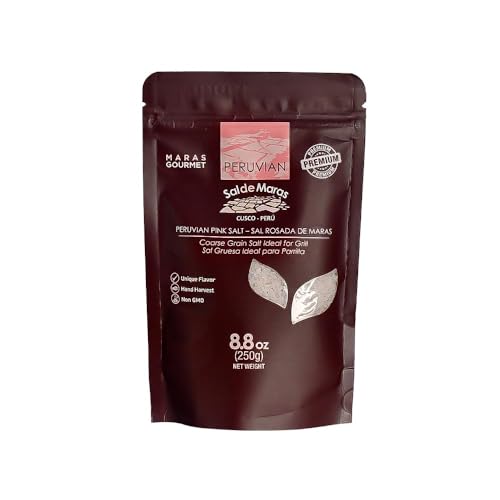 MARAS GOURMET | Sal de Maras | Sal rosa peruana – Sabor único y cosecha a mano | Sin refinar | 250g | (Sal rosada, grano grueso)