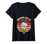 donna bourbon goes in wisdom comes out funny maglietta con collo a v