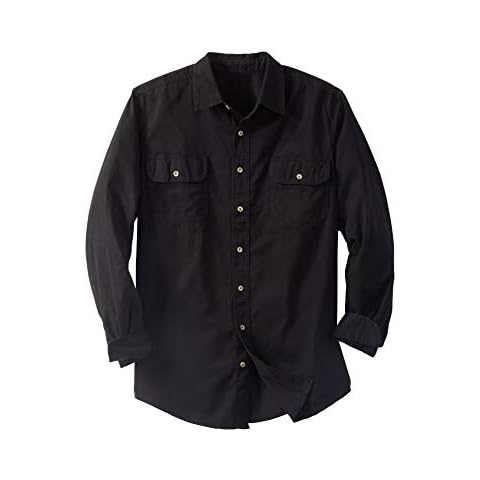 Boulder Creek by Kingsize Men's Big & Tall Long Sleeve Denim and Twill Shirt - 2XL, Black Cover