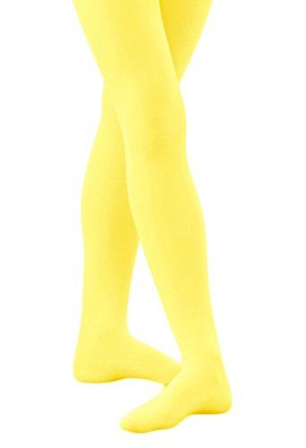 Banner Bonnie Girls' Opaque Microfiber Dance Stockings School Uniform Footed Tights (6-8, Yellow)