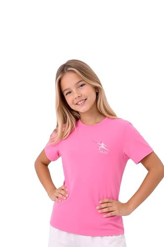 Image of KlothoMAIA Fencing Embroidered Design Graphic T-Shirt - Lovely Pink